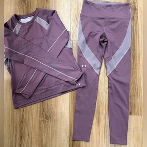 Under Armour Women's Mauve and Gray Leggings Set